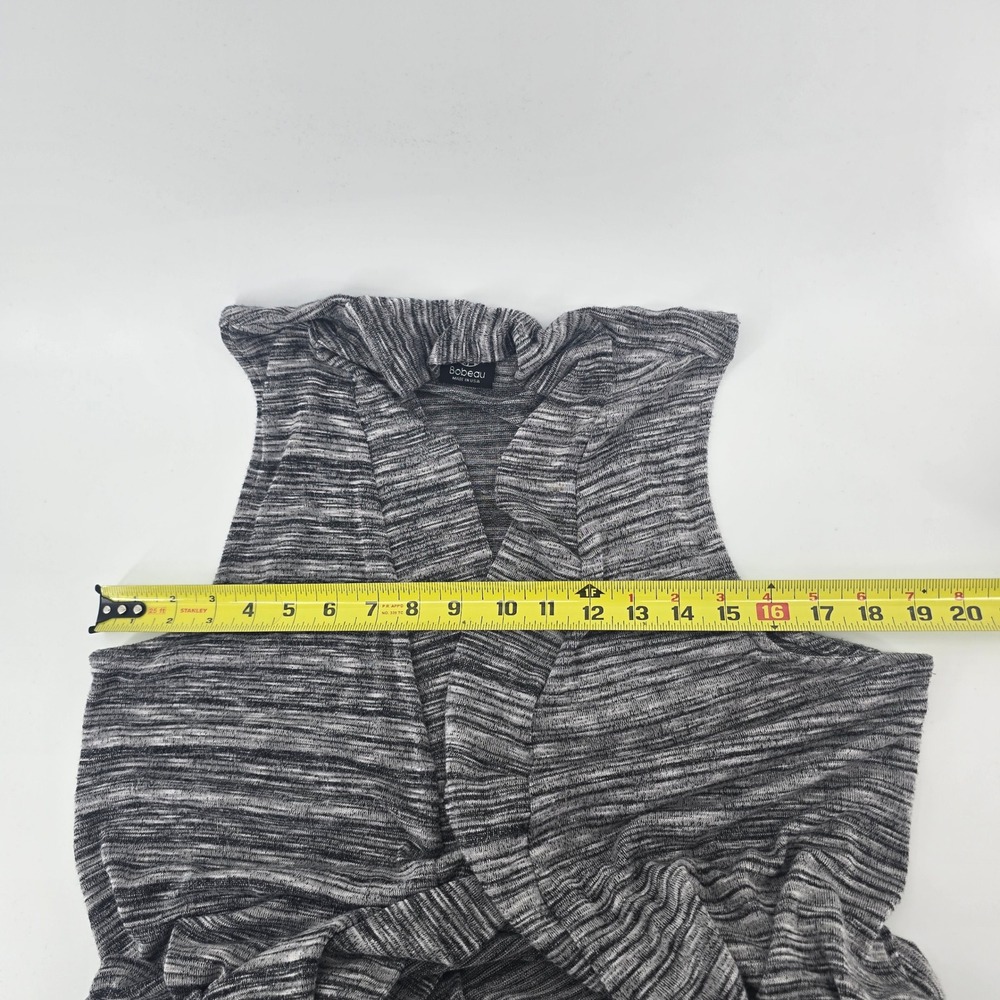 Bobeau Womens XL Long Sleeveless Cardigan Duster Vest Gray Space Dye Pockets USA - Picture 6 of 8